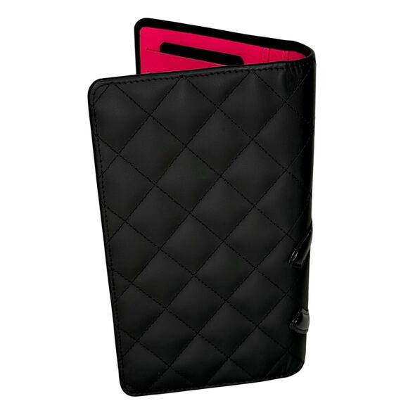 CCLW32: Chanel CC Quilted long Wallet – Black with pink Interior - Picture 2 of 6